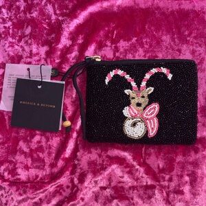 CAPRICORN Black Beaded Clutch